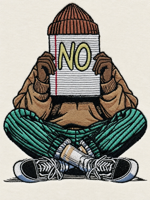 NO Embroidered Crewneck| MLABEL. thumbnail 2