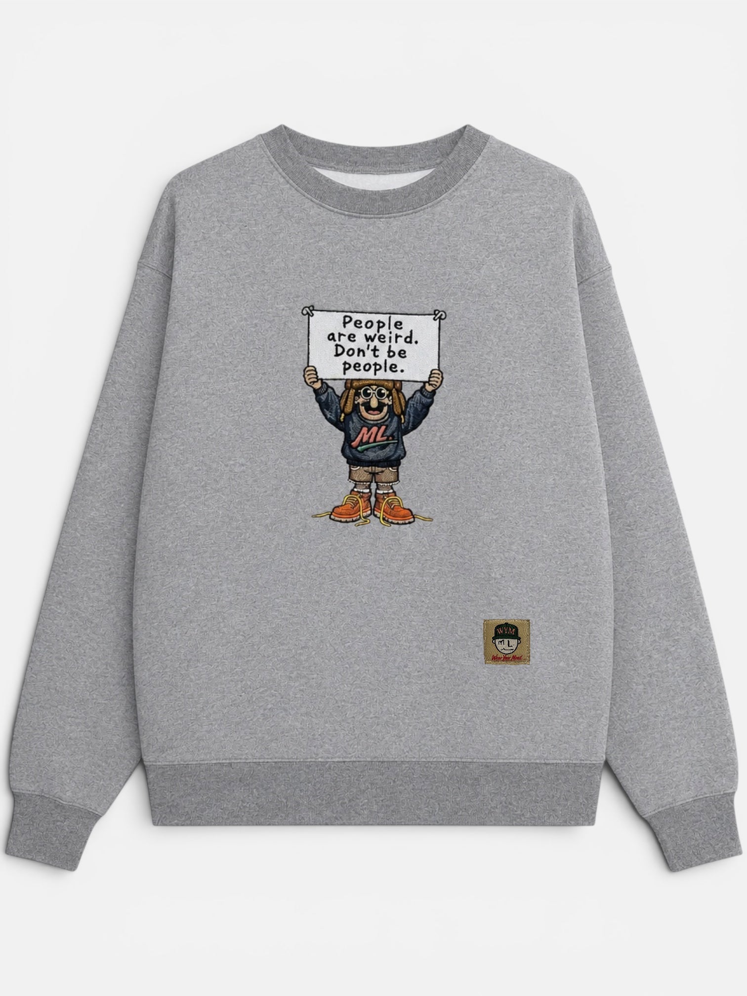 Weird People Embroidered Heavyweight Sweatshirt | MLABEL.