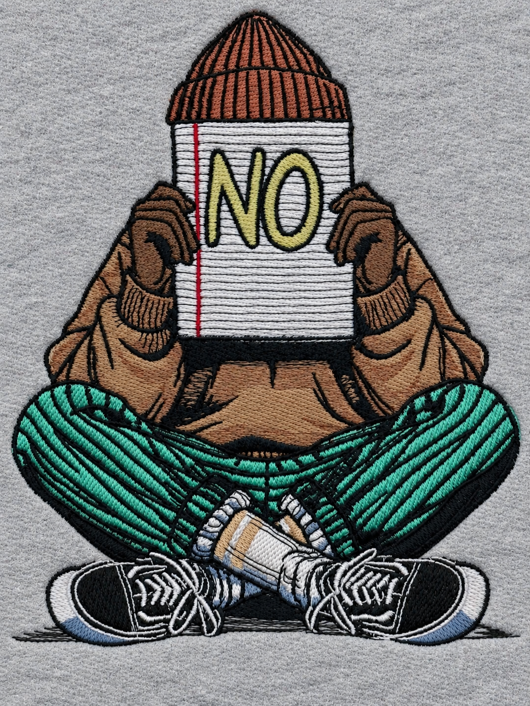 NO Embroidered Crewneck| MLABEL.