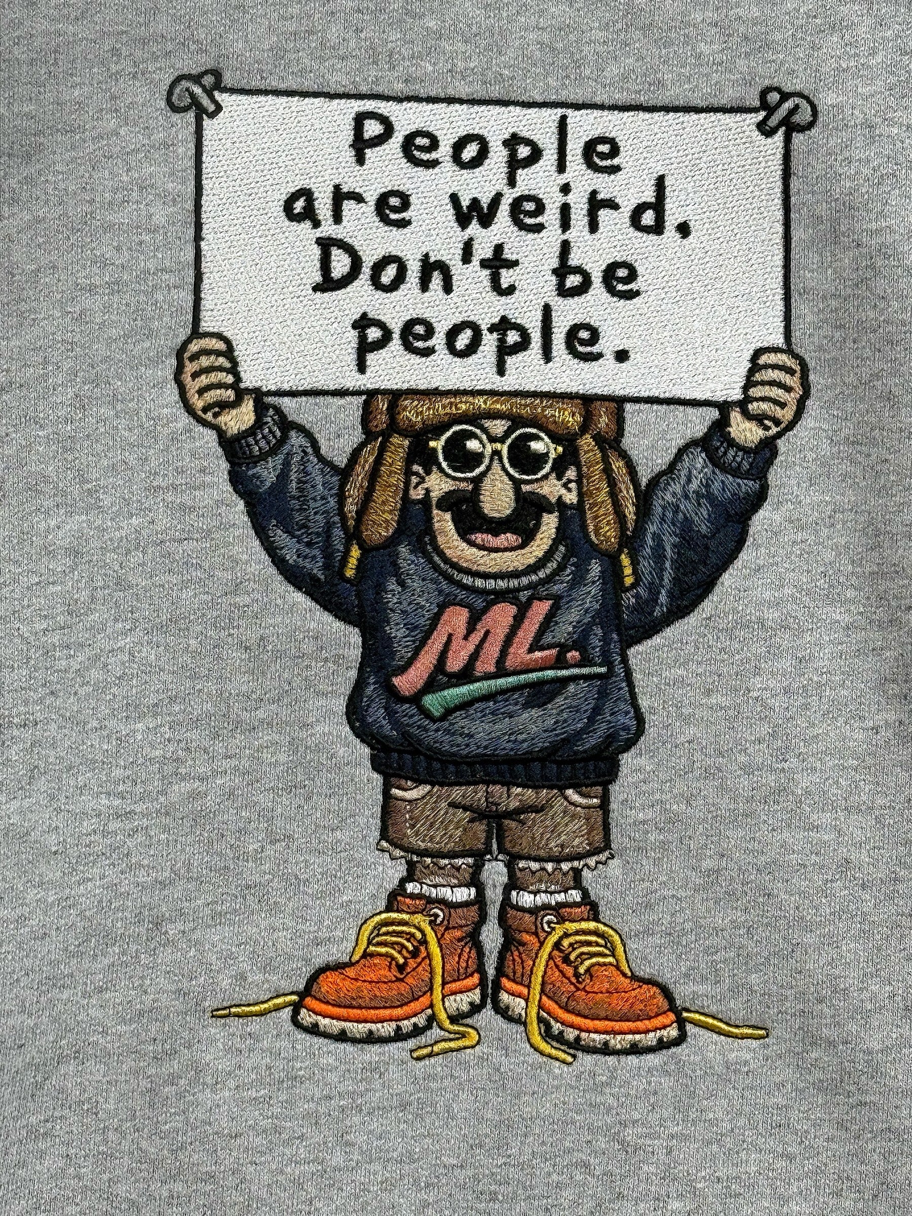 Weird People Embroidered Heavyweight Sweatshirt | MLABEL.
