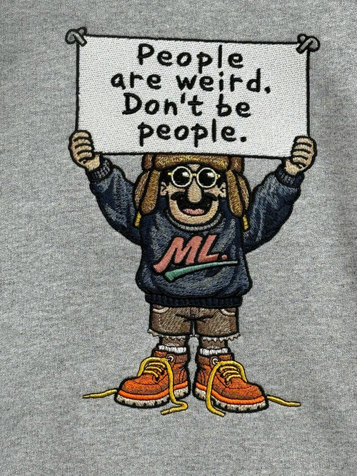 Weird People Embroidered Heavyweight Sweatshirt | MLABEL.