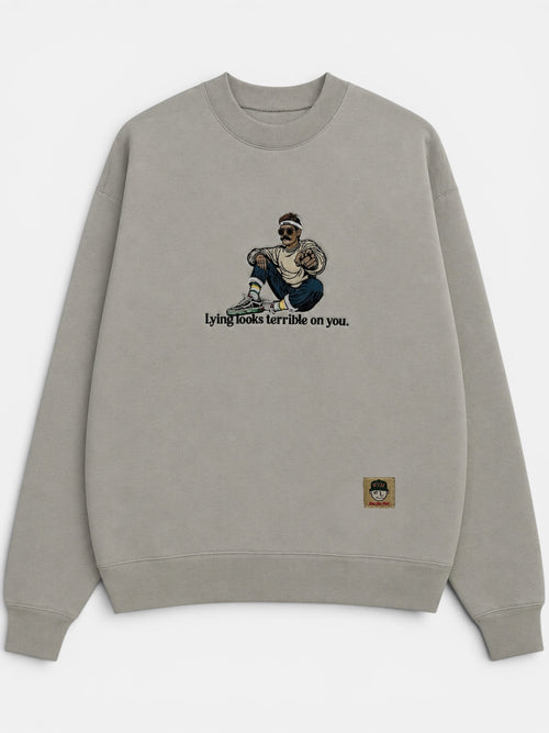 Lies Embroidered Heavyweight Sweatshirt | MLABEL.