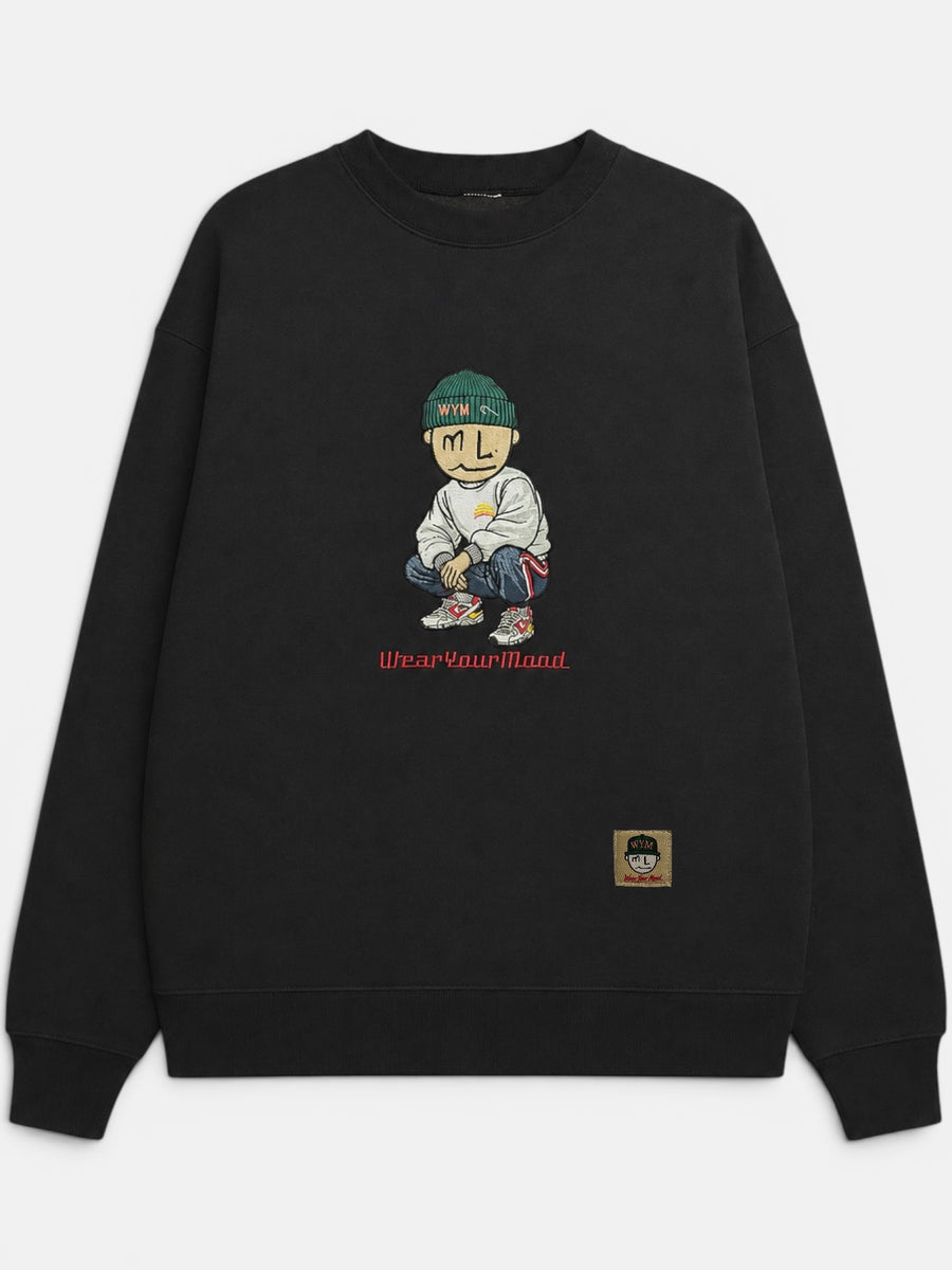 mPose. Embroidered Heavyweight Sweatshirt | MLABEL.