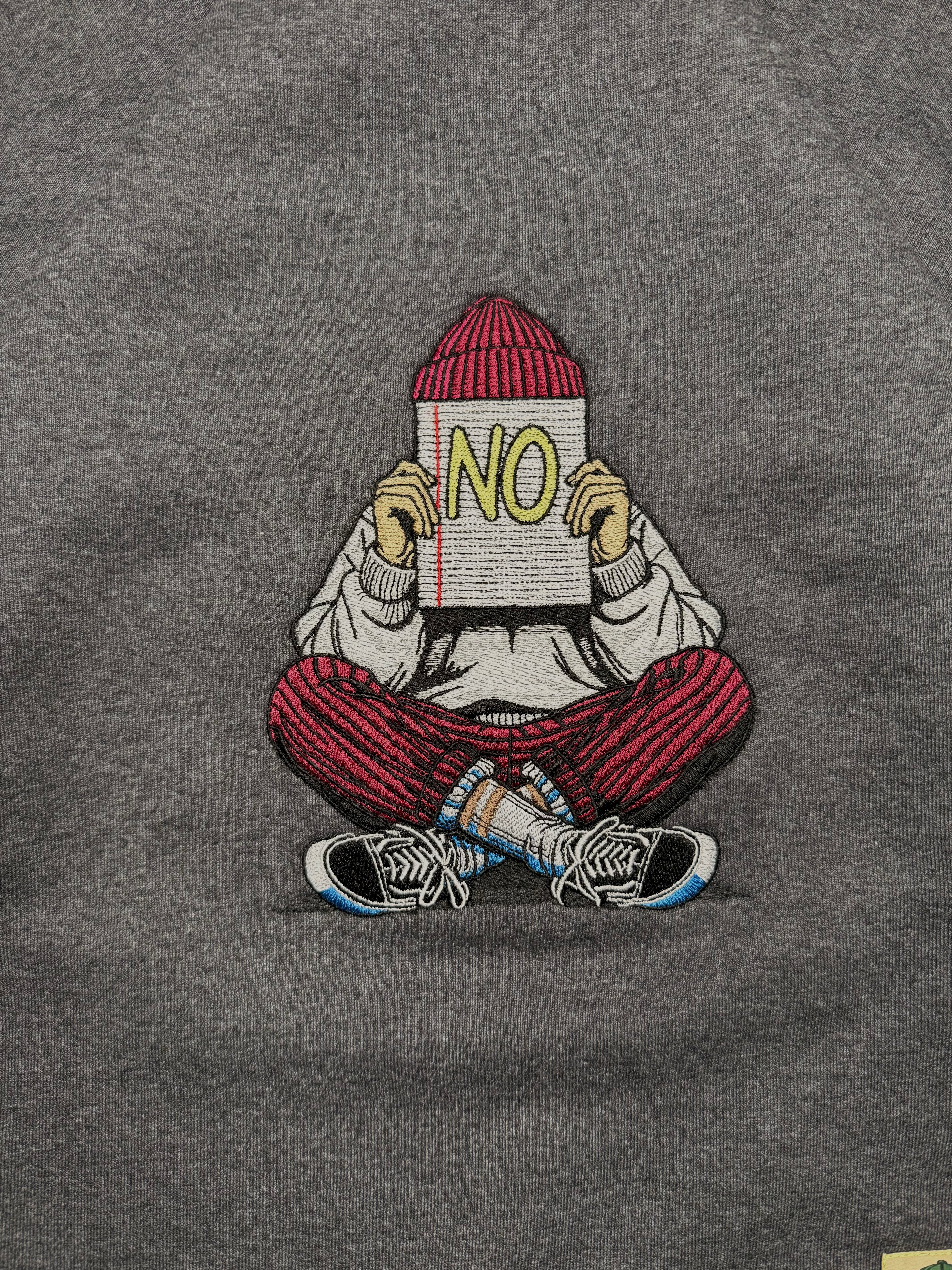 “No.”: Again sweatshirt version.