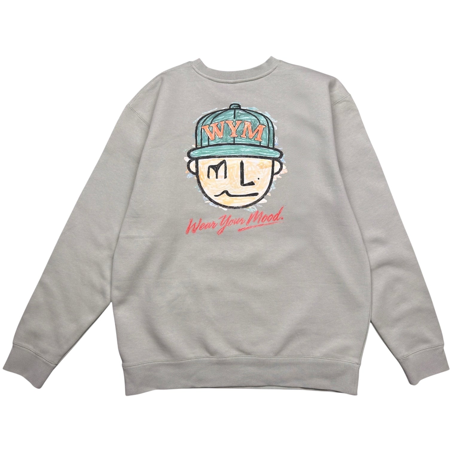 mGogh embroidered sweatshirt in faded sage by MLABEL flat lay